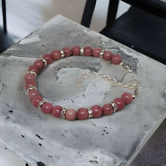 Rodonit ...Piękna bransoletka z rodonitu(na traumę i miłość)