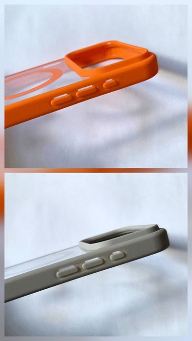 Etui/case pomarańczowe i szare z magsafe na iPhone'a 17 pro max