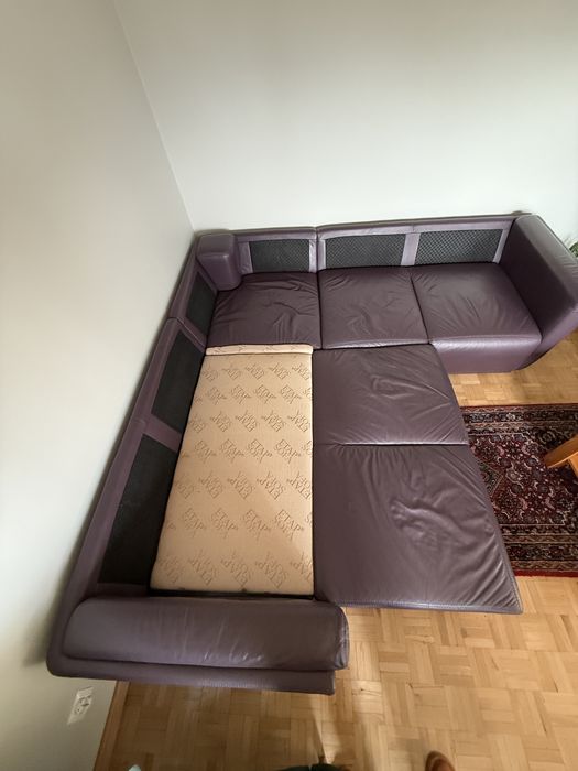 Narożnik skórzany kolor śliwka