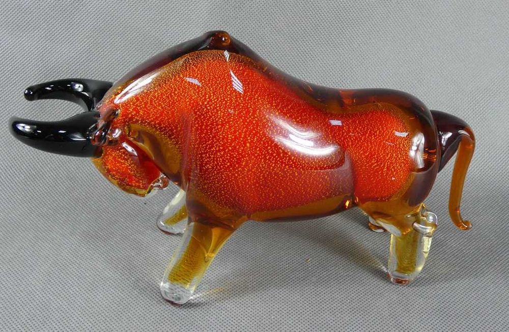 Figura szkło MURANO BYK byczek figurka 26 cm