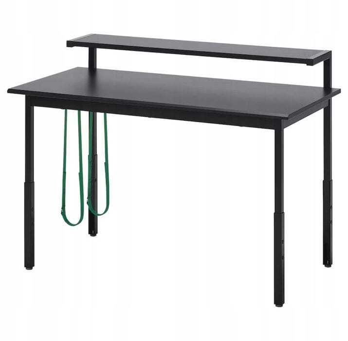 Biurko Utvisning IKEA 120 x 60 czarne + podkladka LANESPELARE 90 x 40