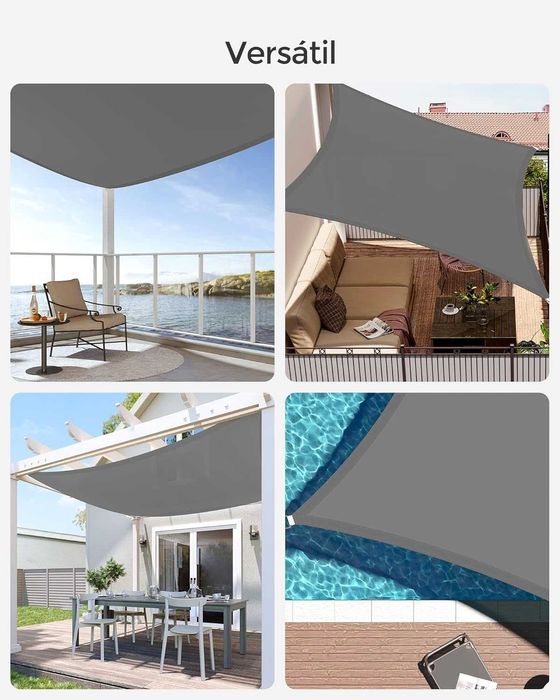 SONGMICS - Toldo vela de sombra retangular 3 x 5