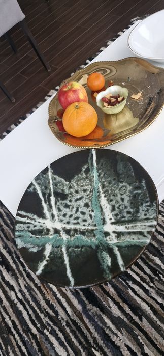 Patera 32 cm Andrzej Trzaska PRL Wloclawek