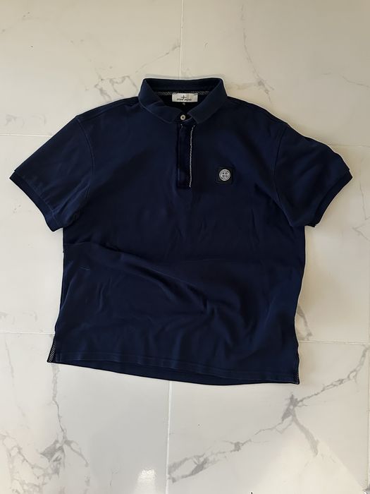 Stone Island Polo Navy Compass Patch