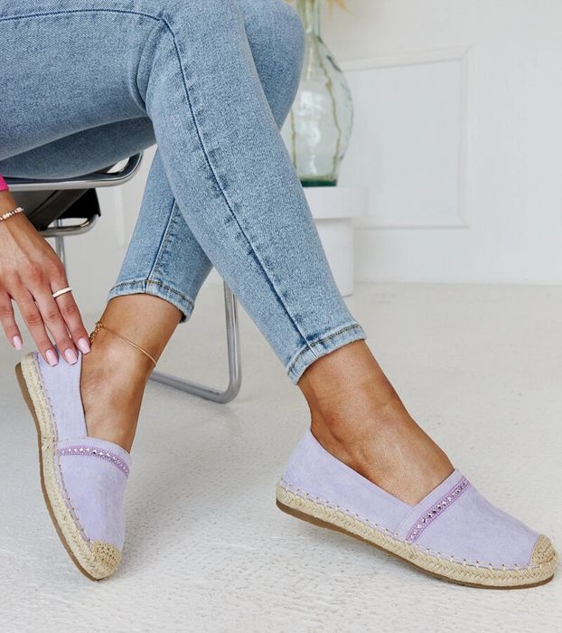 Fioletowe espadryle z cyrkoniami Abia