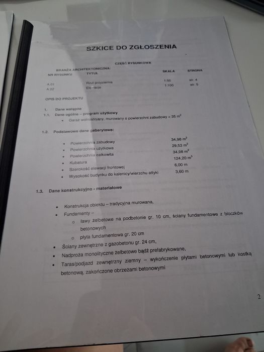 Projekt garażu dwustanowiskowego G-5.