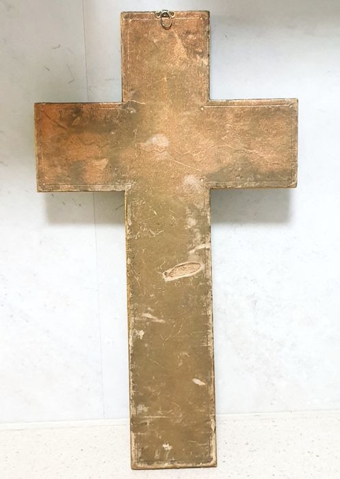 Preciosa antiga escultura de Cristo crucificado do Sec. XVIII emoldura