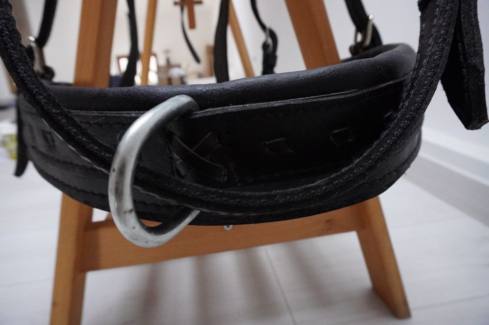 Uprząż puszorek szory skórzane