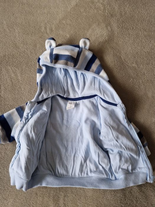 Bluza polarowa polar niemowlęcy H&M r. 62 niebieski w paski