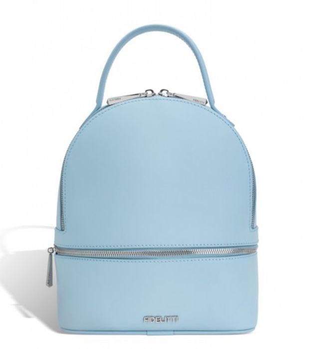 Шкіря сумочка кросбоди через плече рюкзак шкіряний блакитний fidelitti