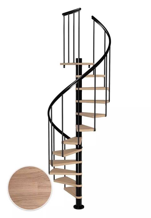 Schody spiralne DOLLE Montreal Classic /DĄB Bielony/ fi 120 cm