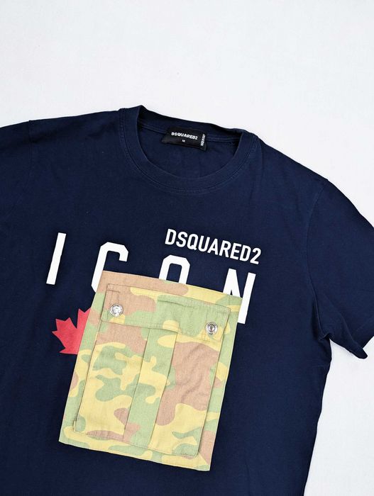 Dsquared2 granatowa koszulka t-shirt M
