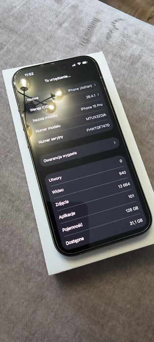 Iphone 15 Pro | 128GB | Naturalny Tytan - Stan idealny