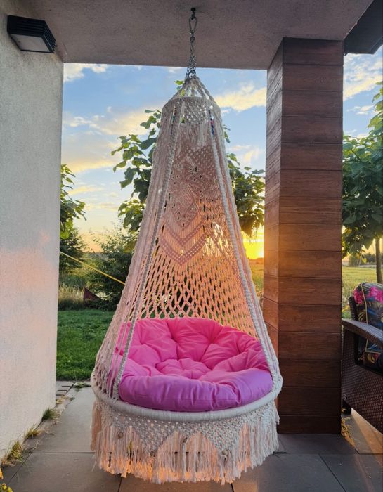 Huśtawka relaksacyjna makrama ręcznie robiona