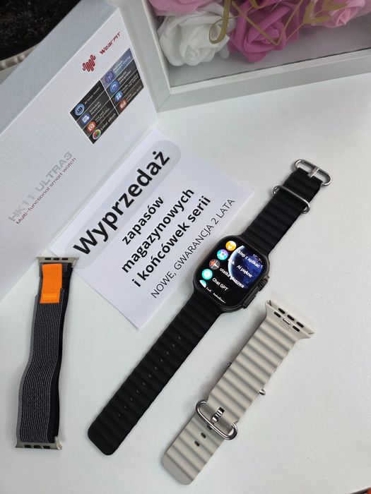 Smartwatch HK Ultra3 – nowość 2025, AMOLED 2,12”, 2 paski, nowy