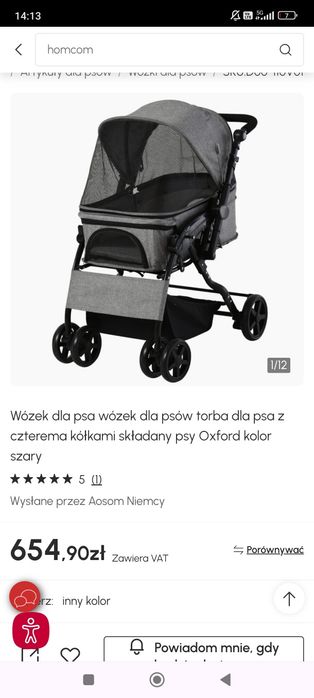 Sprzedam wózek dla pieska