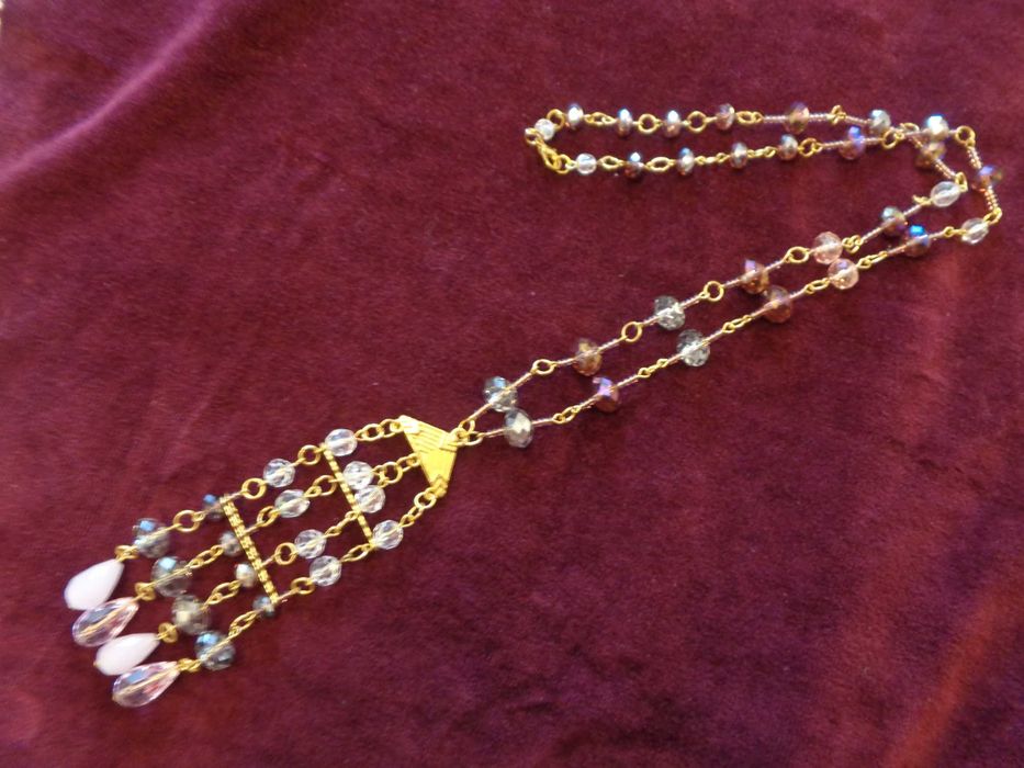 весільне намисто чеськ кришталь 75см