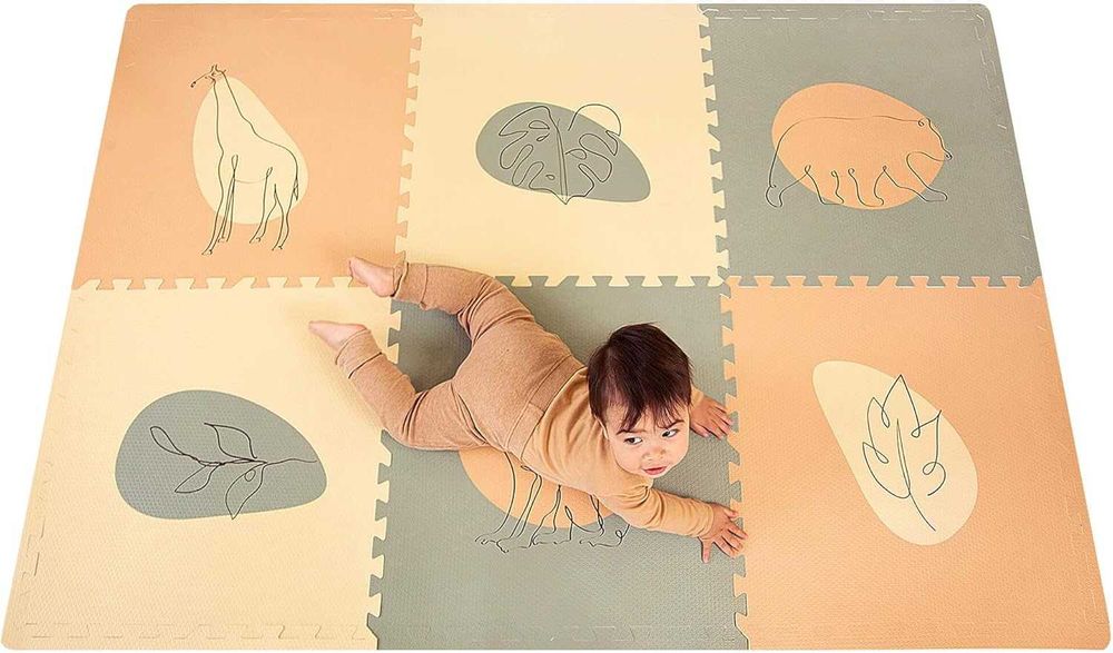 Hakuna Matte Mata piankowa - puzzle dla niemowląt 180 x 120 cm, dżungla, 6 płyt (60x60cm)