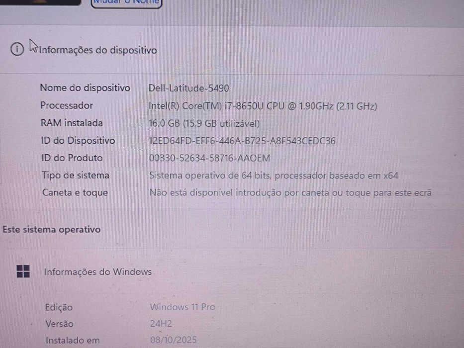 Dell Latitude 5490 i7 16GB ram 256GB NVME