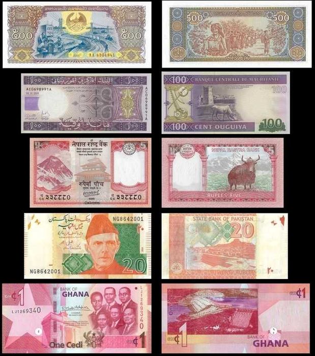 Mega Lote de 50 Notas Mundiais Diferentes - 100% Novas UNC (L10)