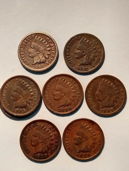 Moedas Indian Head Cent de 1882 a 1908 EUA (ver datas na descrição)
