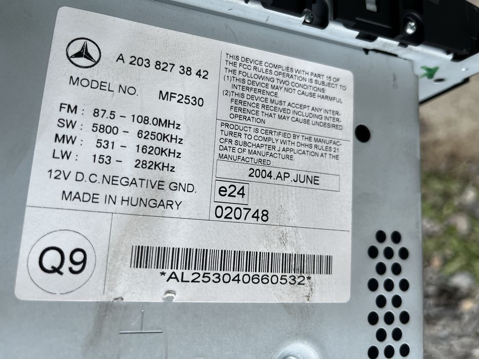 Radio mercedes w203 c klasa cd