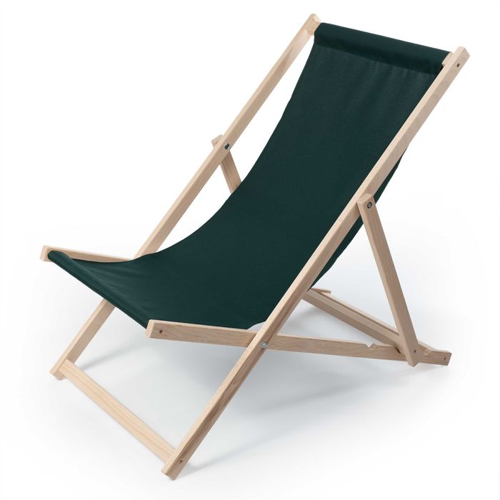 Klasyczny drewniany leżak ogrodowy BUTELKOWY