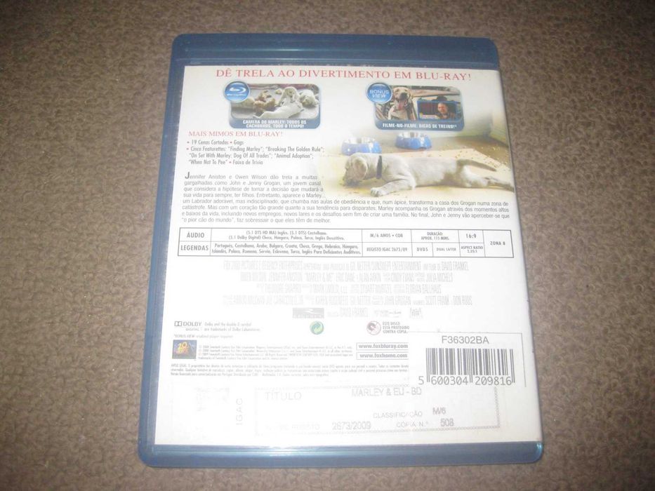 Blu-Ray "Marley & Eu" com Jennifer Aniston