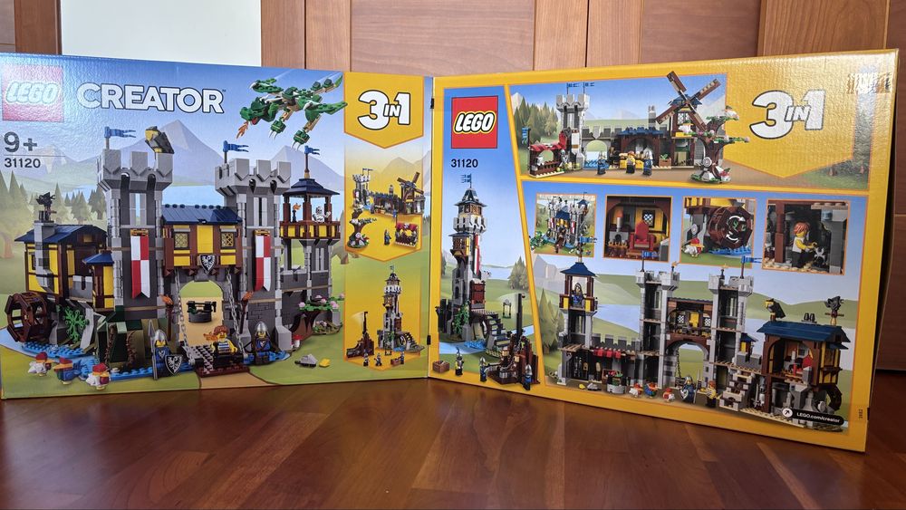3 conjuntos - LEGO Creator 3 em 1 (31120) Castelo Medieval