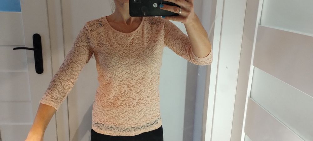 Bluzka beżowa rękaw 3/4