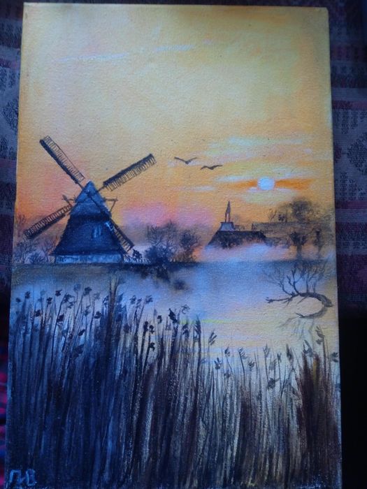 Авторська картина маслом. Млин.