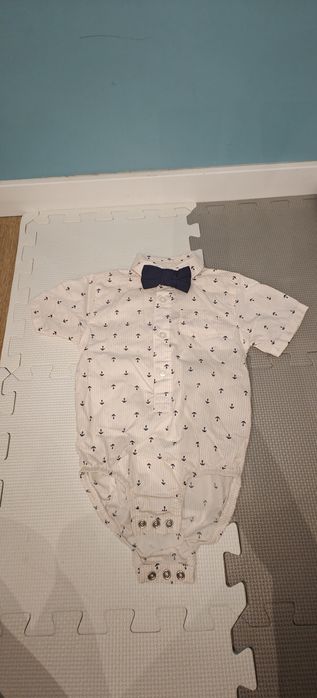 Komplet letni niemowlęcy 74 elegancka koszula i spodenki + gratis