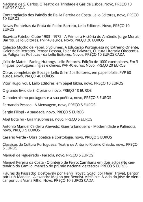 Livros Lello Editores - Eça Saramago Bordalo Filigrana Couro etc