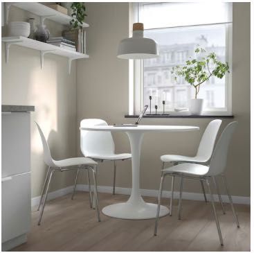 Mesa Redonda Branca IKEA DOCKSTA  103Cm x 75Cm