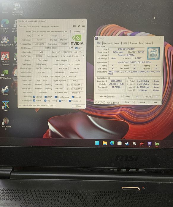 Ноутбук MSI GS65 Stealth  (i7-9750H | 32Gb | 512Gb SSD | Nvidia RTX 2080 8Gb)