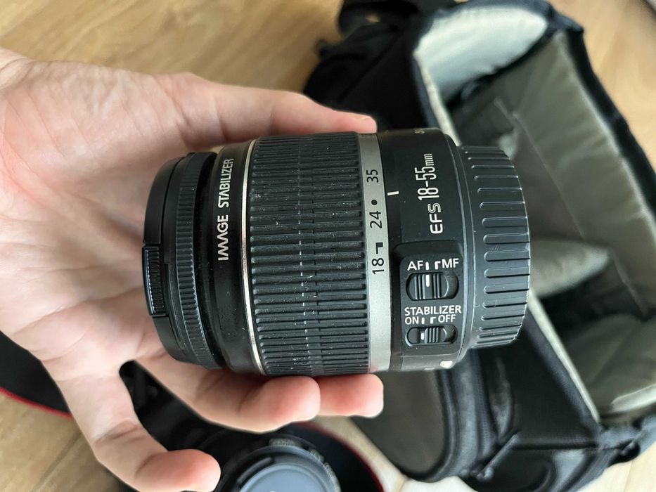 Canon 500D + lentes 18-55, 28mm e 50mm