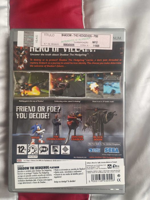 Shadow the Hedgehog PS2 Platinum PAL Completo