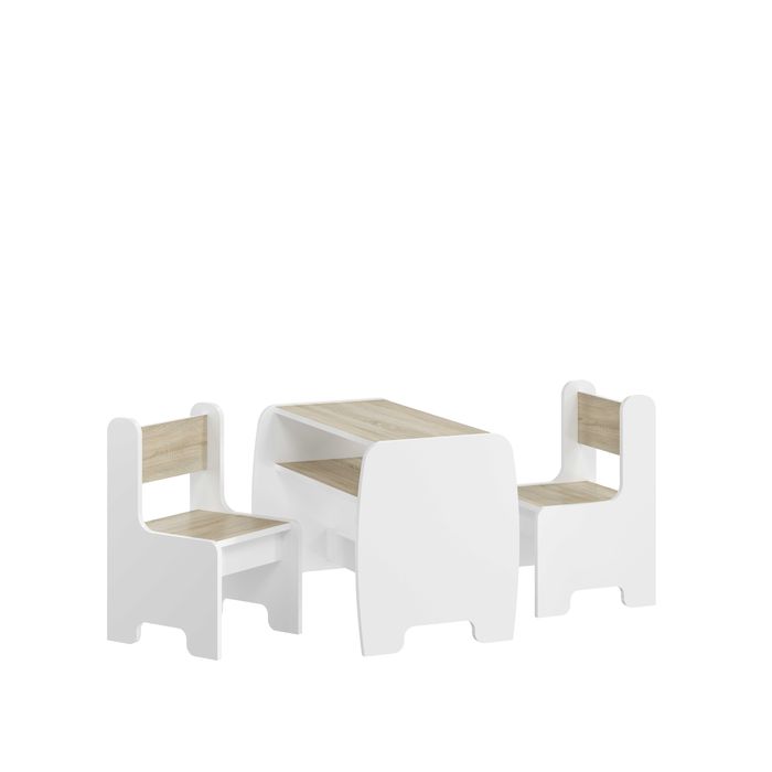 Stolik i dwa krzesełka dla dzieci BIAŁY mix Sonoma zestaw różne kolory