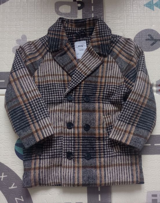 Płaszcz chłopięcy w kratę Sinsay 116