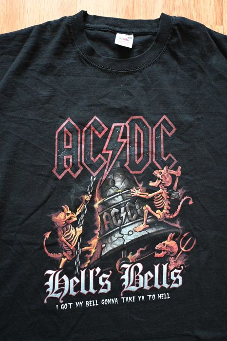 T-shirt koszulka ACDC AC/DC Hells Bells XL FruitOfTheLoom Cotton 100%