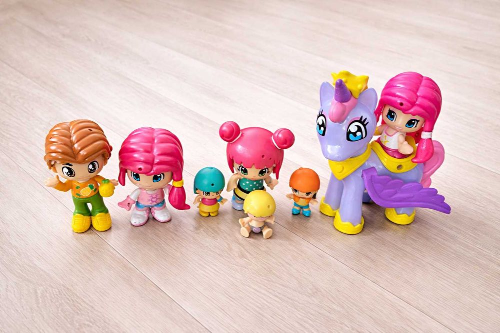 Conjunto Pinypon Parque Diversões + Unicórnio + 8 Figuras