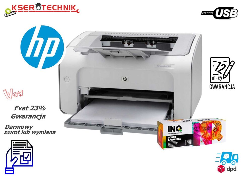 Mała drukarka laserowa HP LaserJet Pro P1102 mono (Toner 85A)