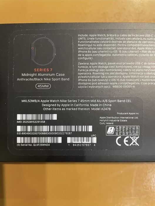 Apple watch 7 Cellular Nike 45mm