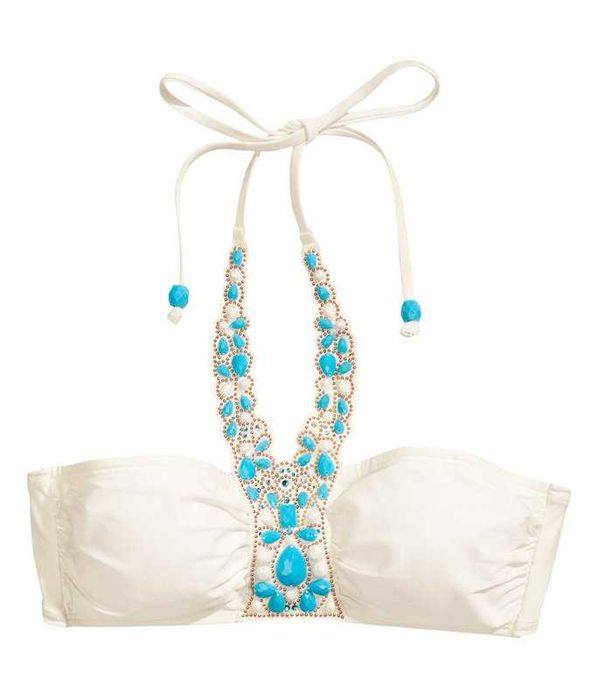 H&M stanik plażowy biustonosz typu bandeau NOWY metka 38 + 2x majtki L