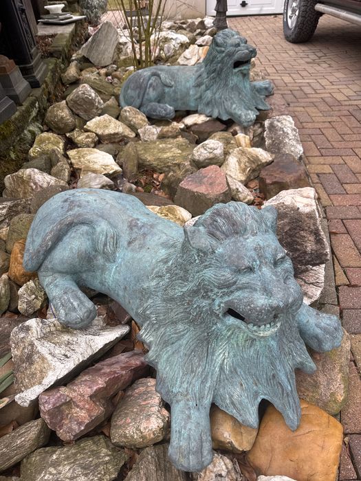 Stare lwy orientalne z brązu lew kolekcja