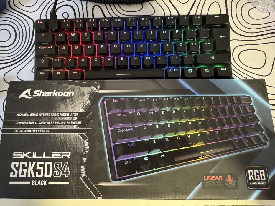 Sharkoon Skiller SGK50 S4 – Teclado Mecânico 60% RGB