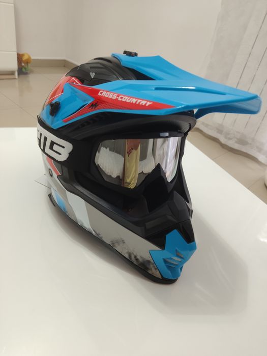 Nowy kask crossowy rozmiar L z goglami