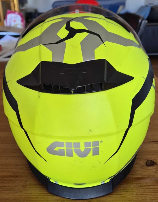 Capacete GIVI Tridion 50.5 Fluo + Luvas — Criança/Infantil (S, 55-56cm)
