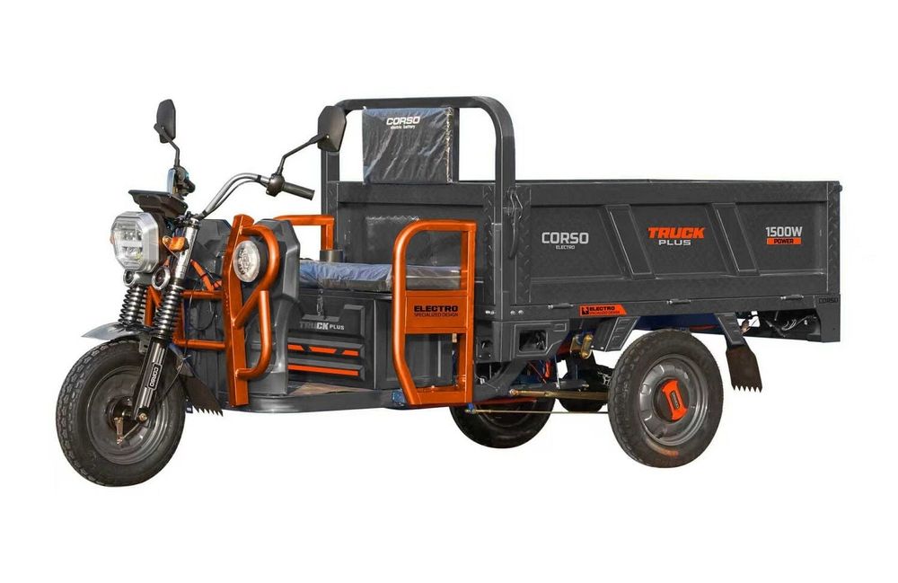 Електричний вантажний трицикл Corso«Truck Plus»6 МІСЦЬ 1500ват 72v58ah