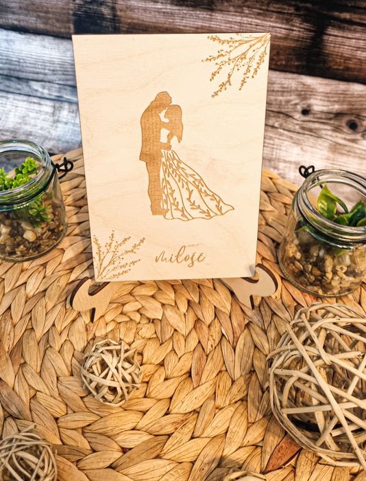 Życzenia na ślub drewniane personalizowane